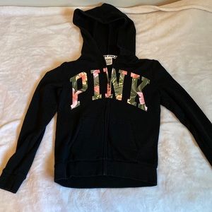 Black Pink zip up hoodie